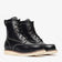 "Black Bonanza 8-inch moc toe work boots with rugged leather upper and reinforced stitching