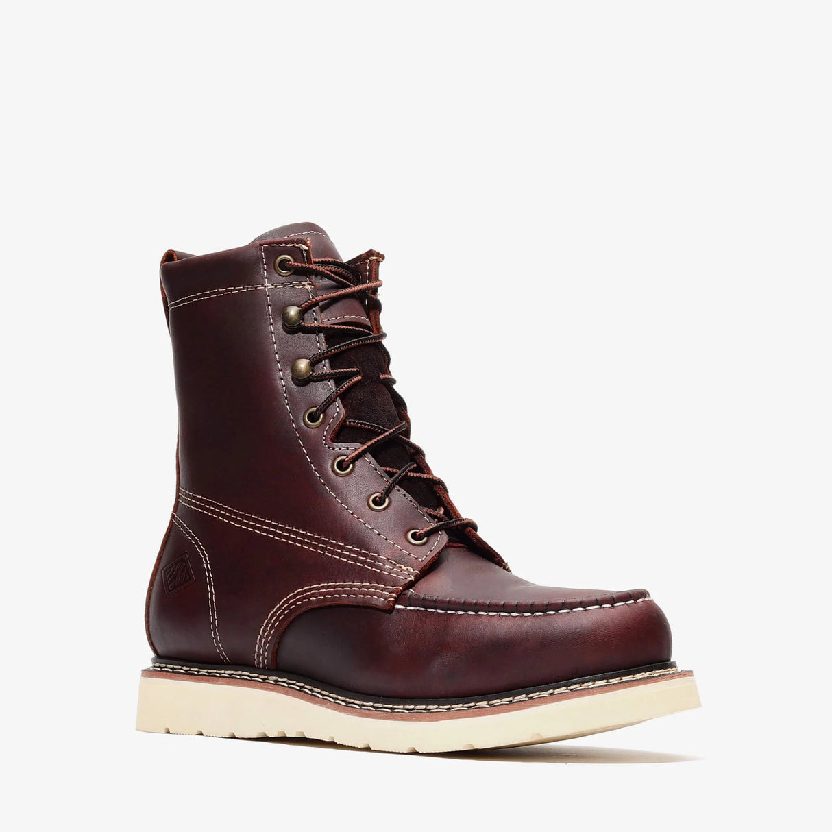 Bonanza Frontier Classic 8" Moc Toe Work Boots - Steel Toe - Burgundy
