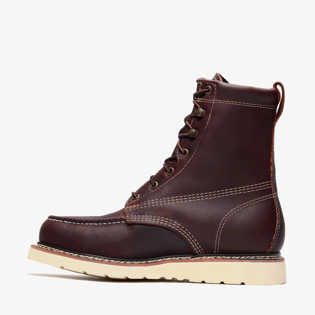 Bonanza Frontier Classic 8" Moc Toe Work Boots - Steel Toe - Burgundy