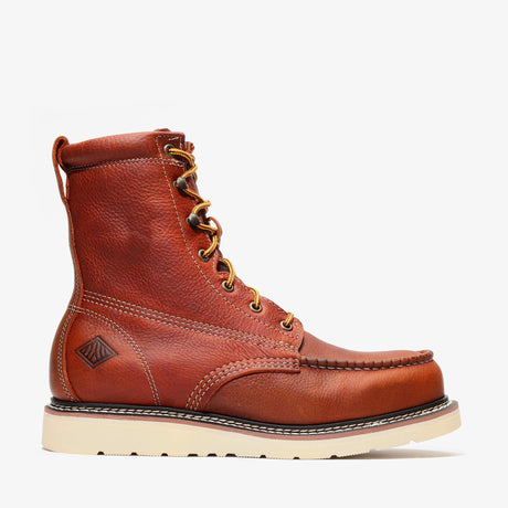 Golden Brown Bonanza 8-inch moc toe leather work boots with rugged construction