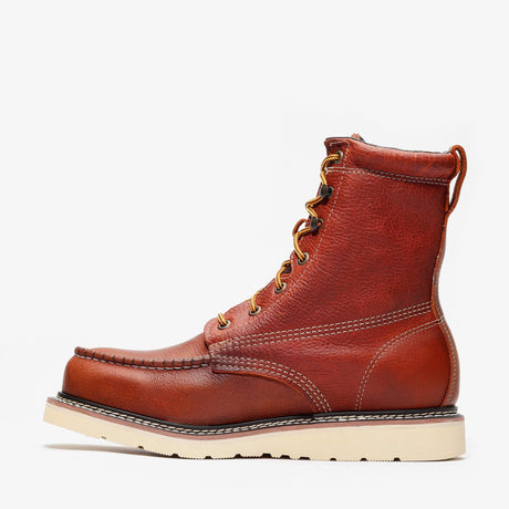 Golden Brown Bonanza 8-inch moc toe leather work boots with rugged construction