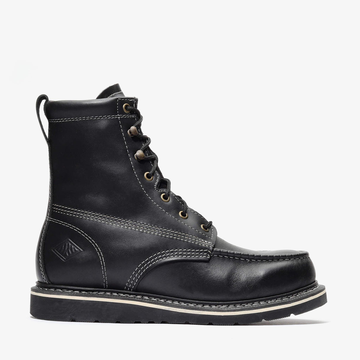 Bonanza 8-inch black moc toe work boots – rugged, reliable, and built for the toughest jobs
