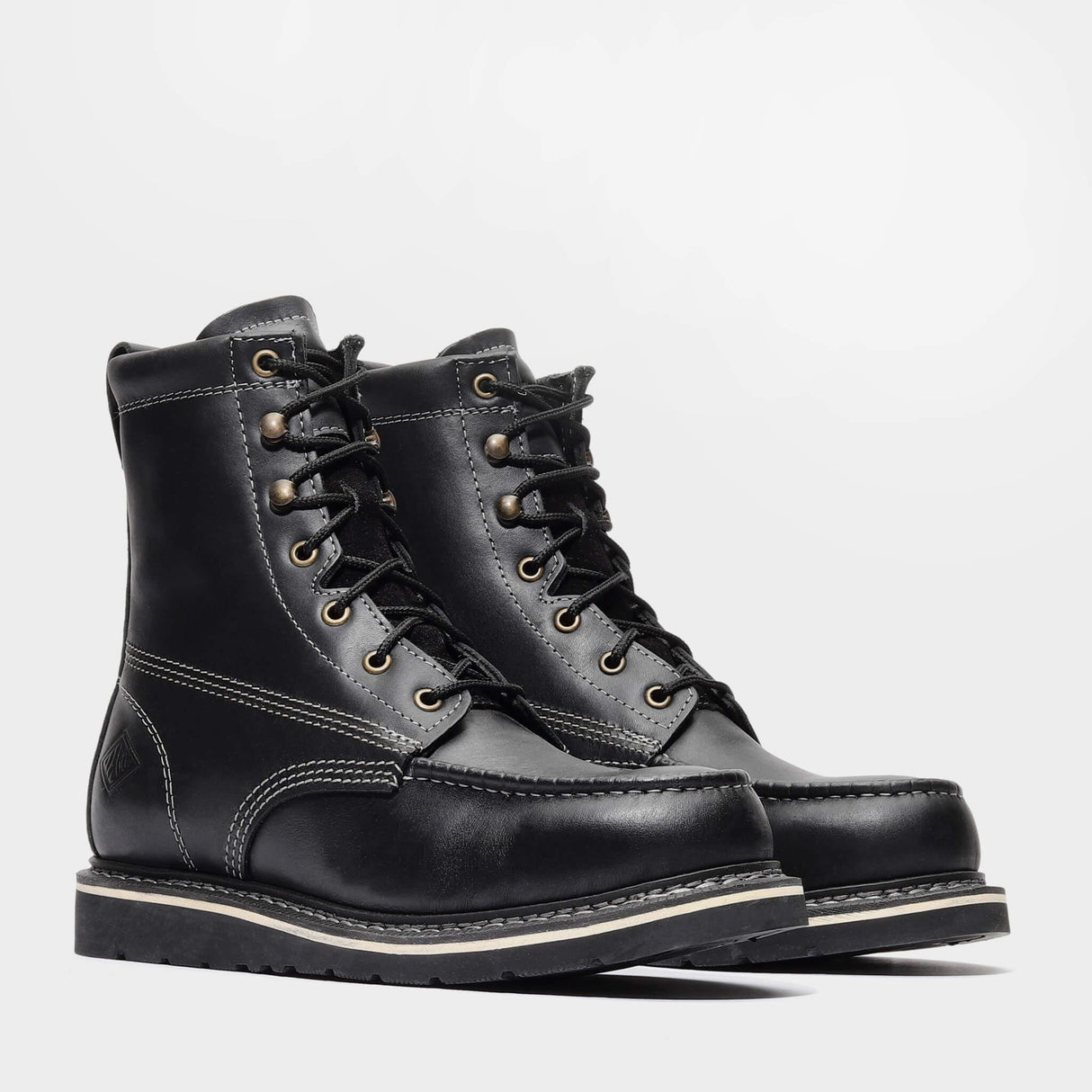 Bonanza 8-inch black moc toe work boots – rugged, reliable, and built for the toughest jobs