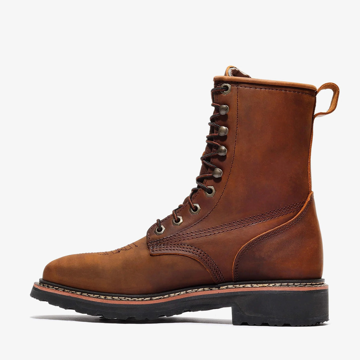 Bonanza Rancher Grit 8" Square Toe Lacer - Crazy Brown