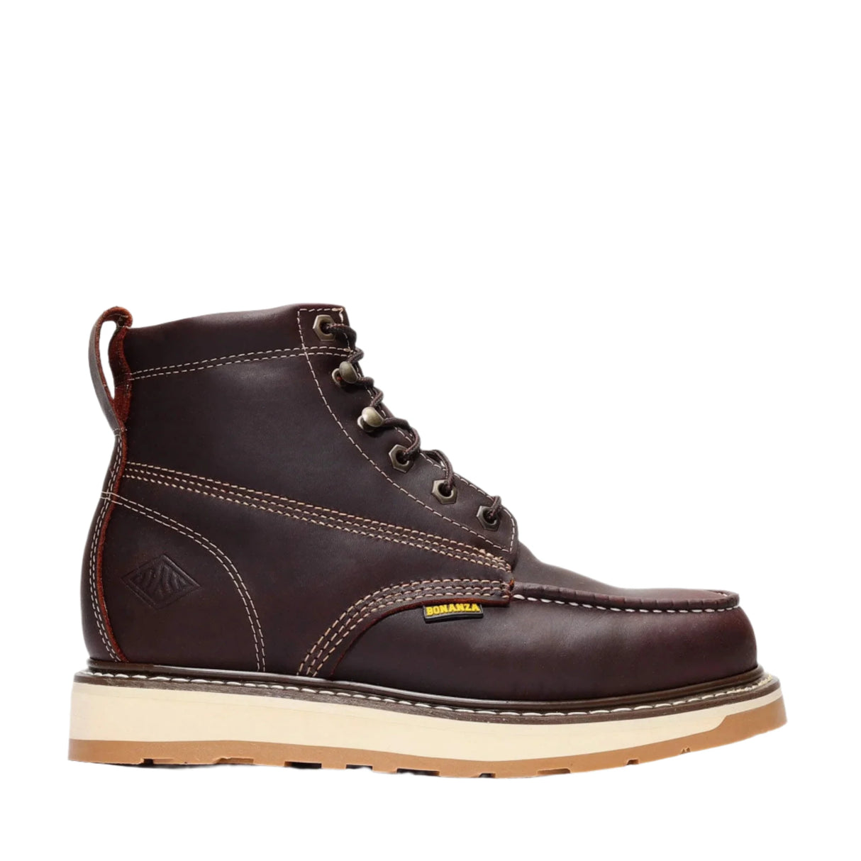Bonanza Frontier Dual 6" Moc Toe Work Boots - Steel Toe - Burgundy