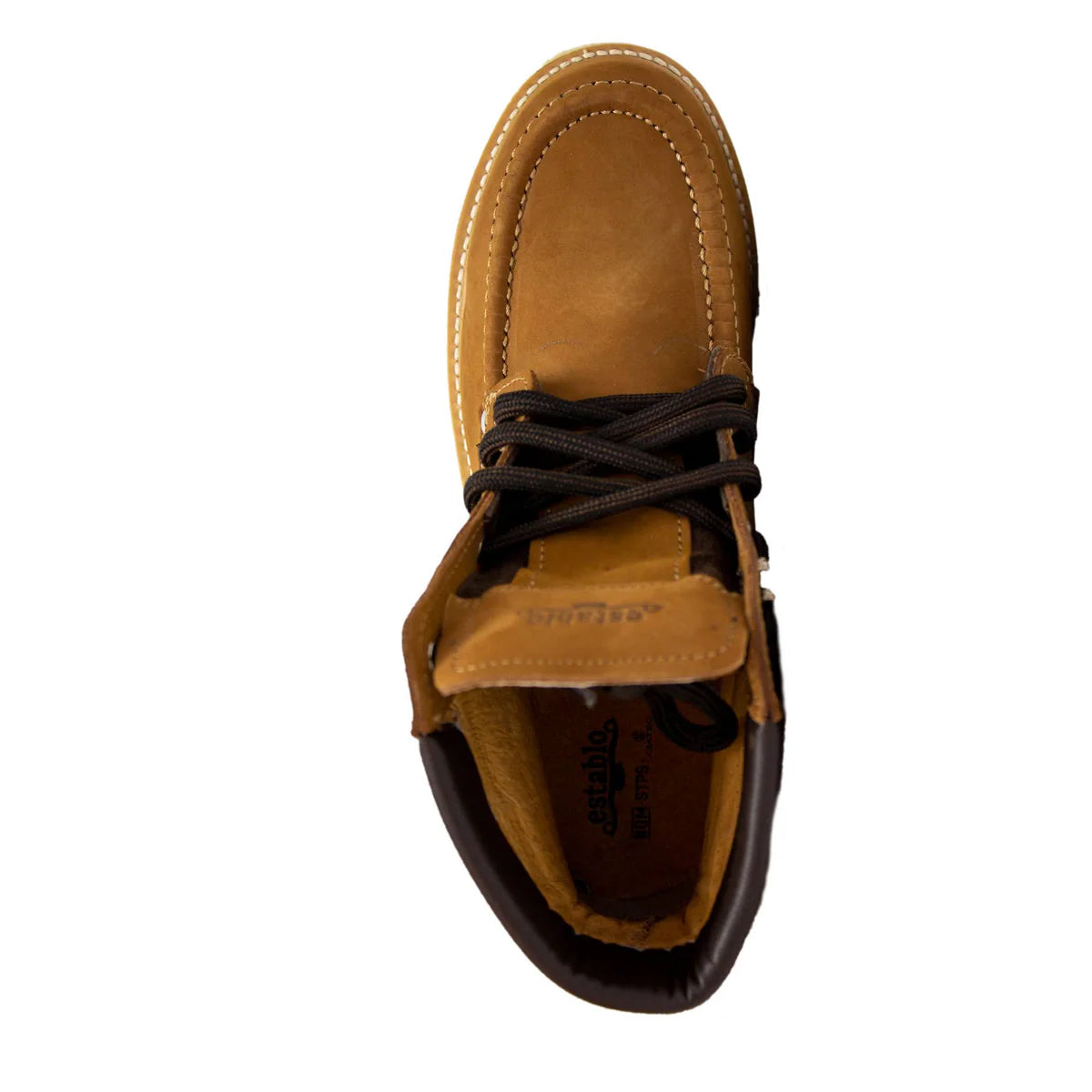 Establo Genuine Suede Leather Mil Rayas Moc Toe Work Shoes - Soft Toe