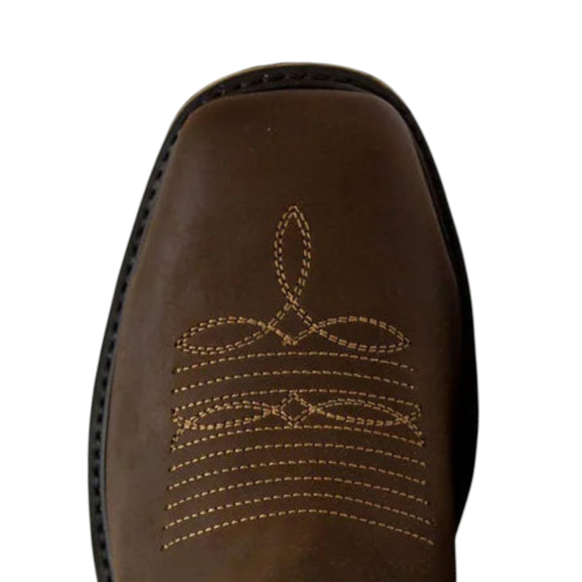 Botas de trabajo Establo de piel auténtica con puntera cuadrada y sin cordones - Punta blanda (bronceado)