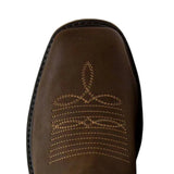 Botas de trabajo Establo de piel auténtica con puntera cuadrada y sin cordones - Punta blanda (bronceado)