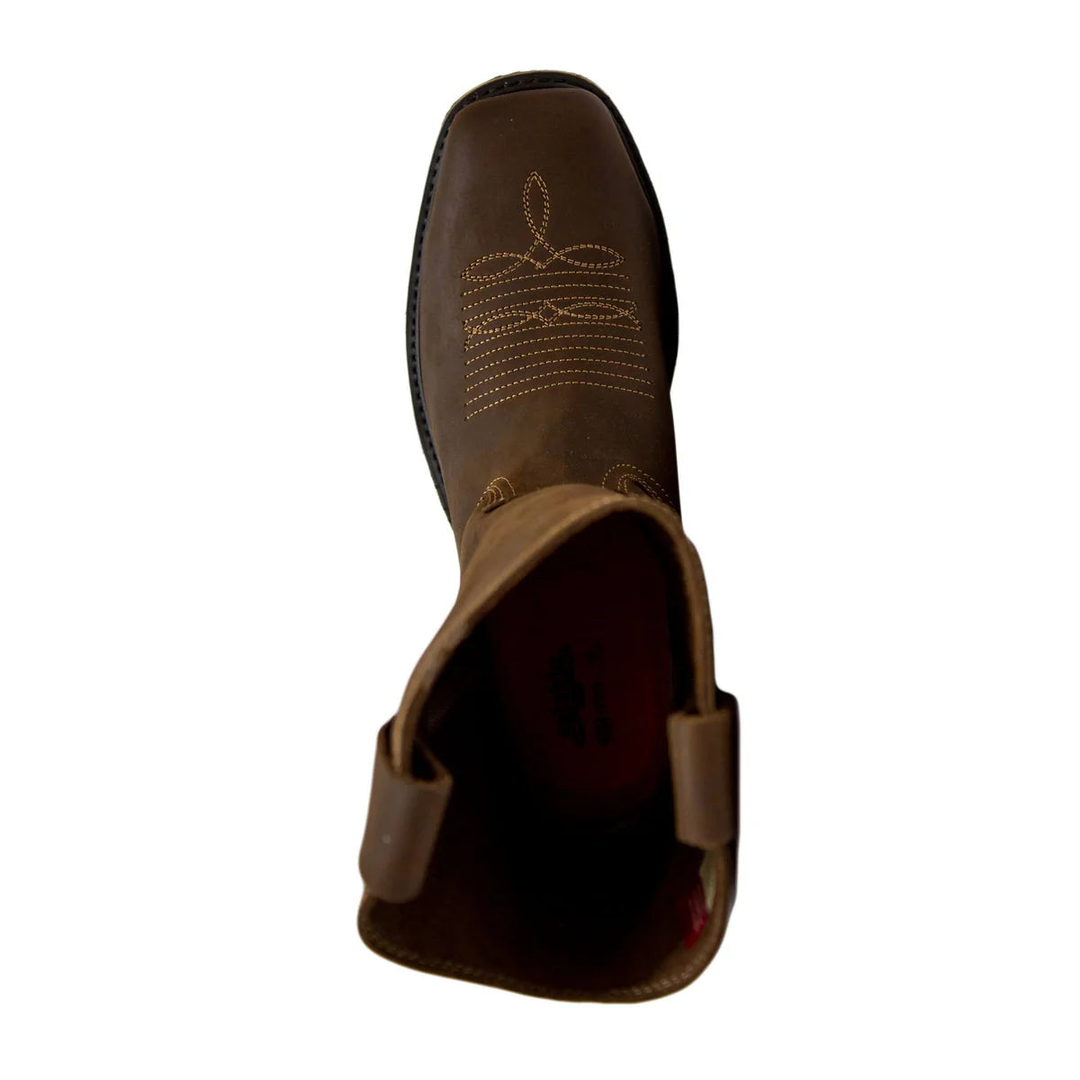 Establo Genuine Leather Pull-On Square Toe Work Boots - Steel Toe (Tan)