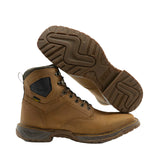 Cebu Hawk Lace-Up Square Toe Ankle Work Boots - Soft Toe (Tan)