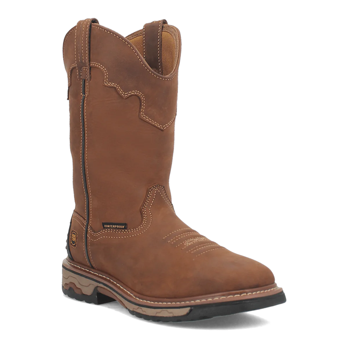 Dan Post Blayde Steel Toe Waterproof Leather Work Boots - Saddle Tan