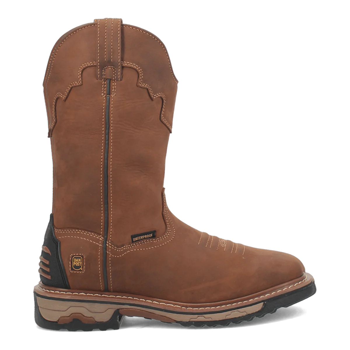 Dan Post Blayde Steel Toe Waterproof Leather Work Boots - Saddle Tan