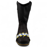 Botas de trabajo Establo de cuero genuino con puntera cuadrada y sin cordones - Punta de acero (chocolate)