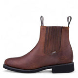 Botines de trabajo Establo de piel auténtica - Punta blanda (miel)