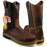 Botas de trabajo Establo de cuero genuino con suela de goma y puntera suave