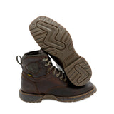 Cebu Hawk Lace-Up Square Toe Ankle Work Boots - Soft Toe (Brown)