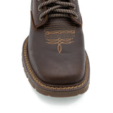 Cebu Hawk Lace-Up Square Toe Ankle Work Boots - Soft Toe (Brown)