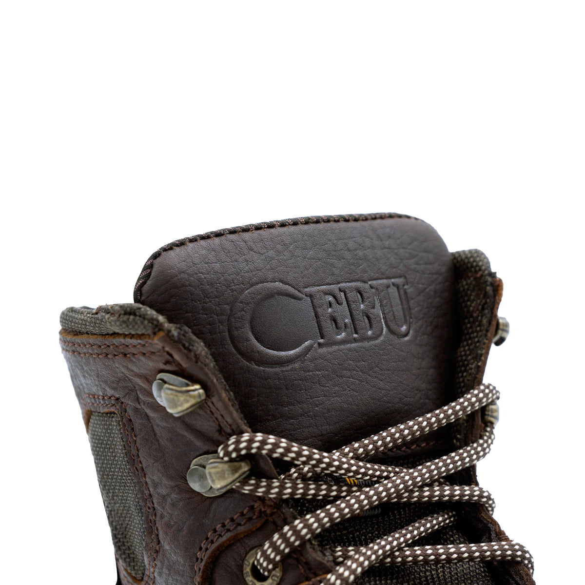 Cebu Hawk Lace-Up Square Toe Ankle Work Boots - Soft Toe (Brown)