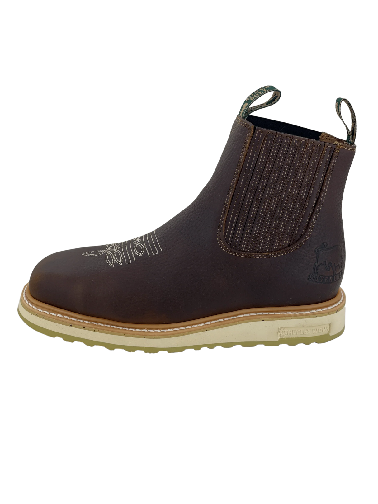 Silver Bull Square Toe Double Density Work Boots - Ocre