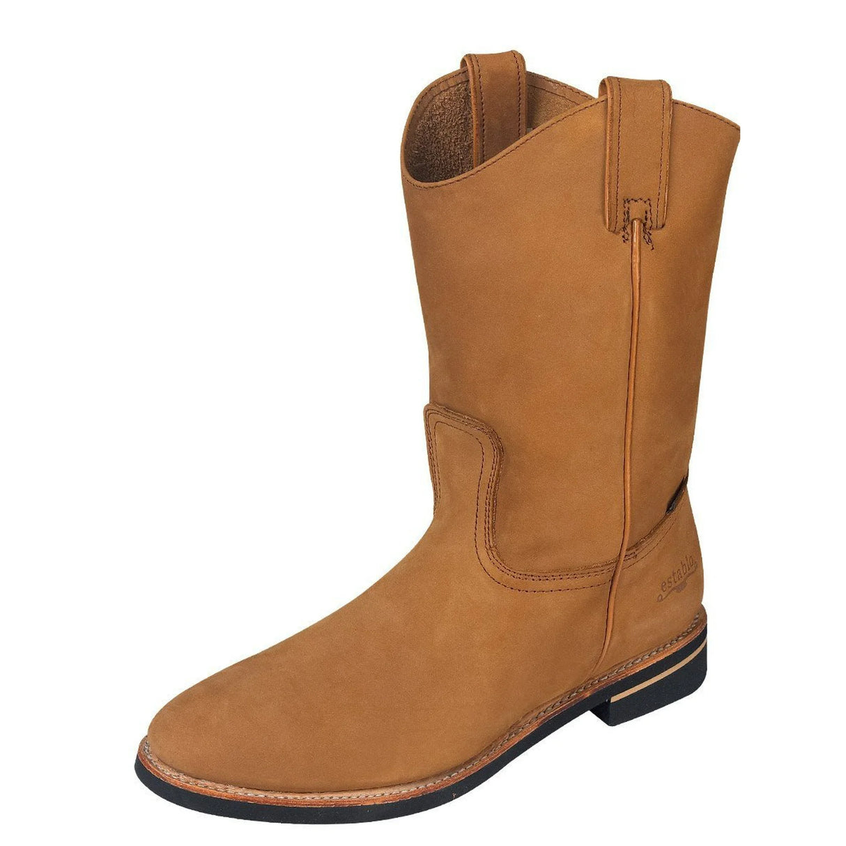 Establo Genuine Suede Leather Pull-On Work Boots - Soft Toe