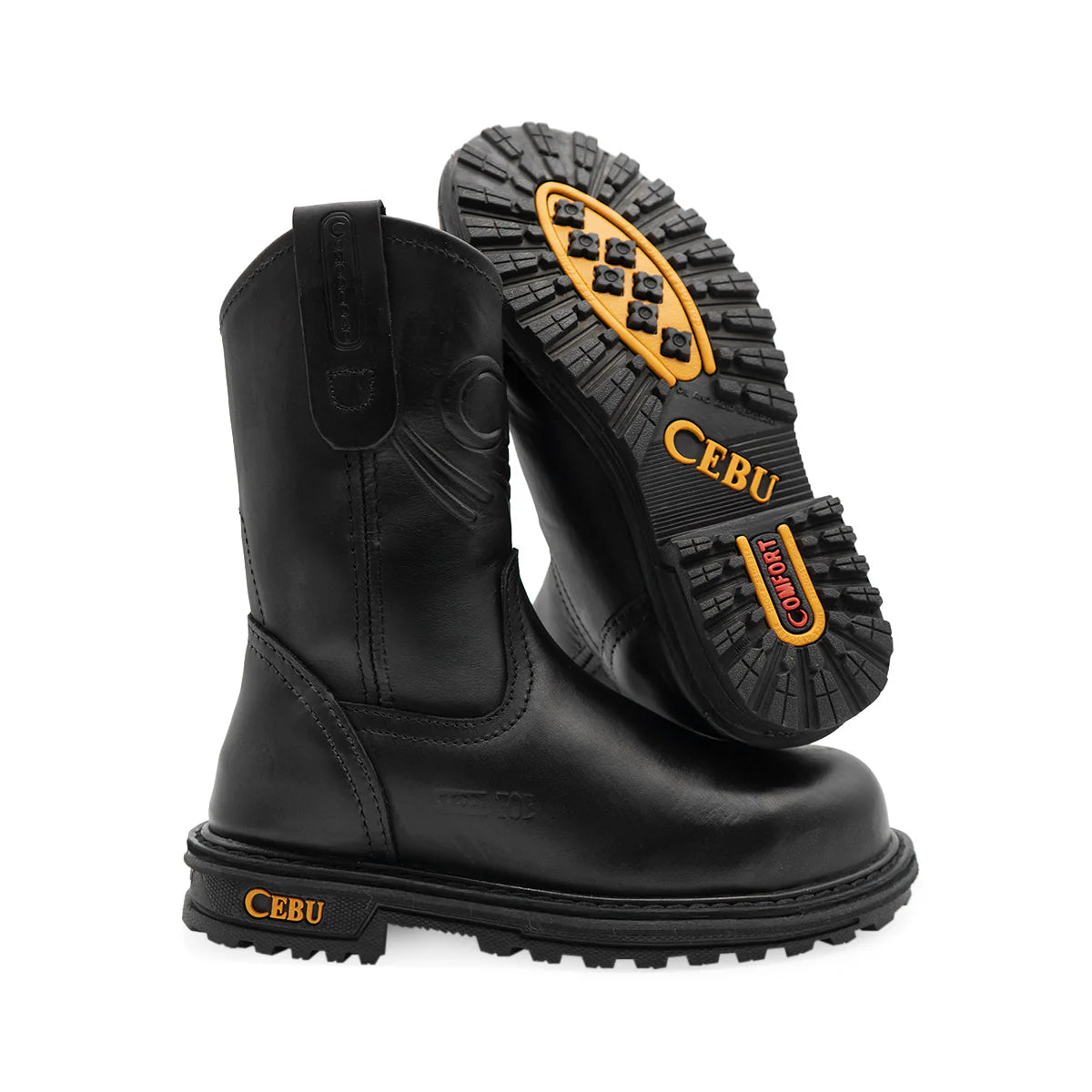 Cebu Tractor Heavy Duty Pull On 10" Work Boots - Steel Toe