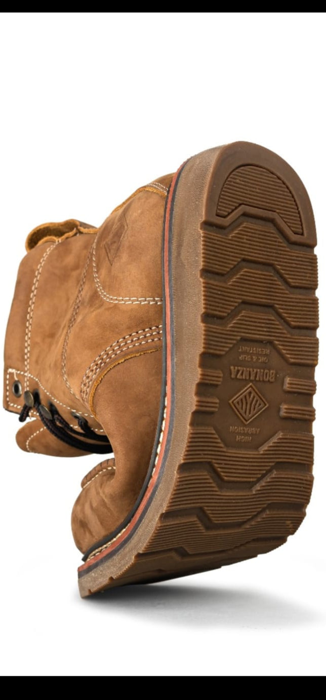 Bonanza Frontier Flex 6" Moc Toe Work Boots - Crazy Brown