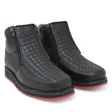 Petatillo Square Toe Double Density Work Shoes with Double Zipper - Black