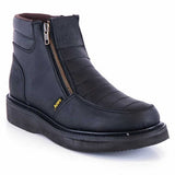 ACERO Oiled Black Ankle Zipper Boot