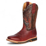 Botas de trabajo Establo de cuero genuino con puntera cuadrada y suela de doble densidad