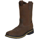 Establo Genuine Leather Pull-On Square Toe Work Boots - Steel Toe (Tan)