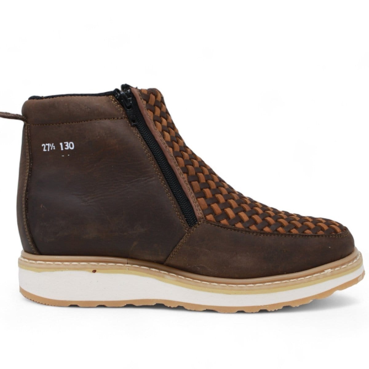 La Carreta Boots Petatillo Square Toe Double Density Work Boots Brown with Double Zipper LC