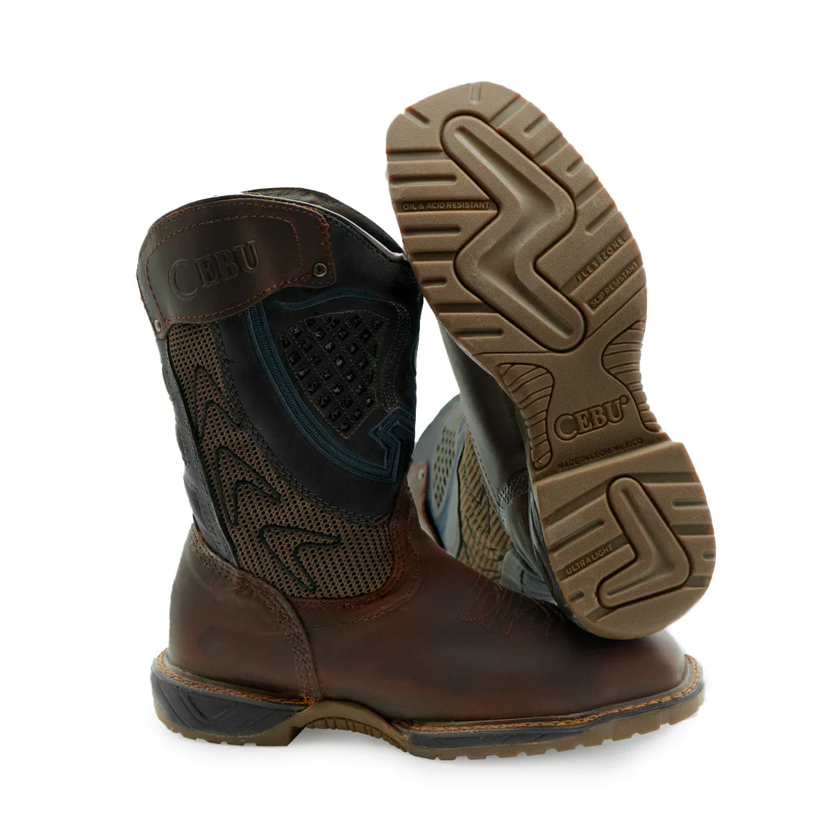 Cebu Ranger Wellington Pull On 10" Square Toe Work Boots - Steel Toe