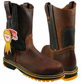 Establo Genuine Leather Track Sole Pull-On Work Boots - Soft Toe