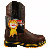 Establo Genuine Leather Track Sole Pull-On Work Boots - Soft Toe